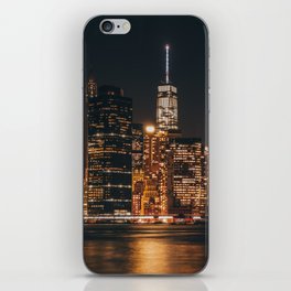 New York City Manhattan skyline at night iPhone Skin