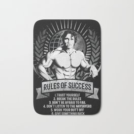 Gym Fitness Motivation Success Rules Bodybuilding Bath Mat | Olympic, Gym, Fitness, Graphicdesign, Success, Bodybuilding, Motivation 