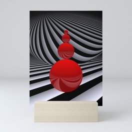 opart and red spheres Mini Art Print