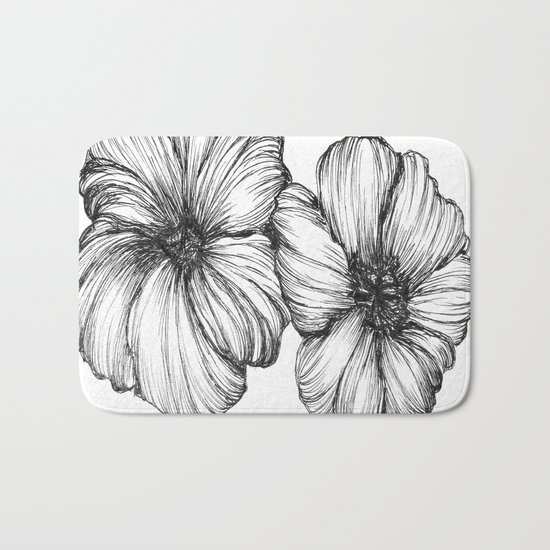 Floral Ink I Bath Mat