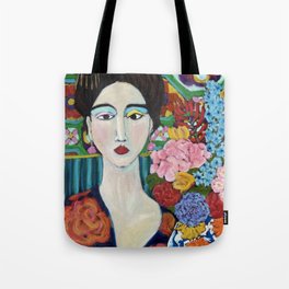 Woman with hairpin Tote Bag