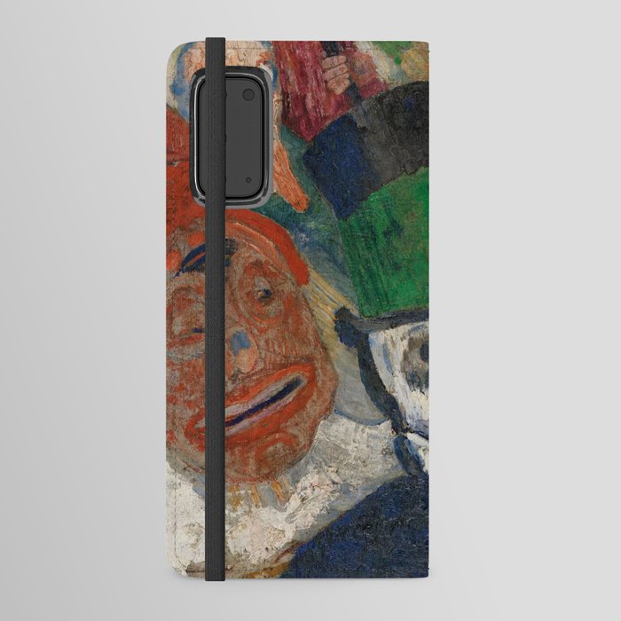 Ensor's skeleton; Christ's entry into Brussels grotesque art skull portrait painting surrealism by James Ensor  Android Wallet Case