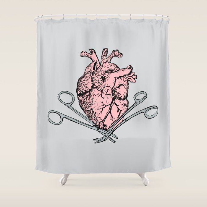 Suture Heart Shower Curtain By Society6 Suture Heart Shower Curtain