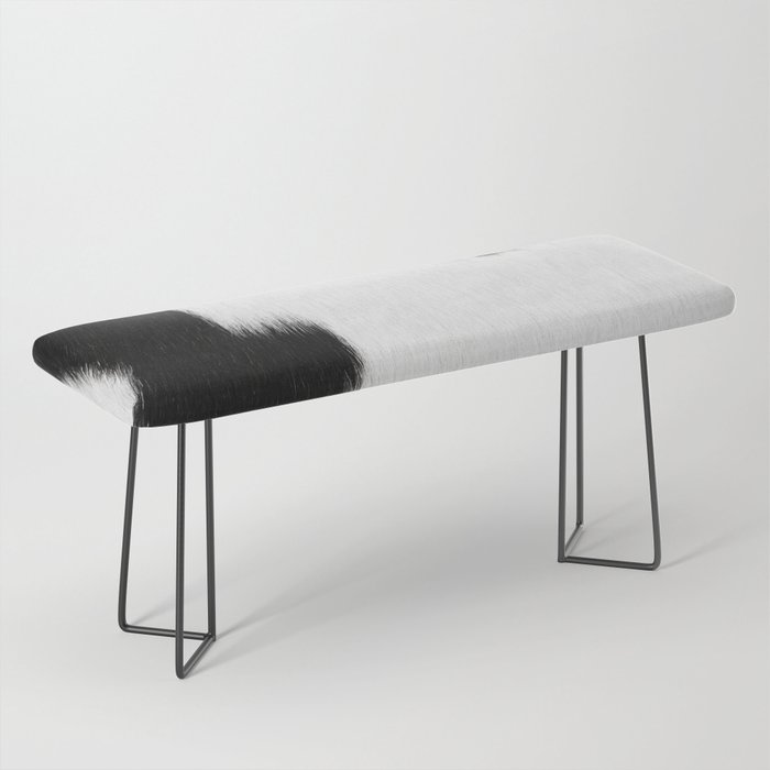 Classic Black & White Cowhide Bench