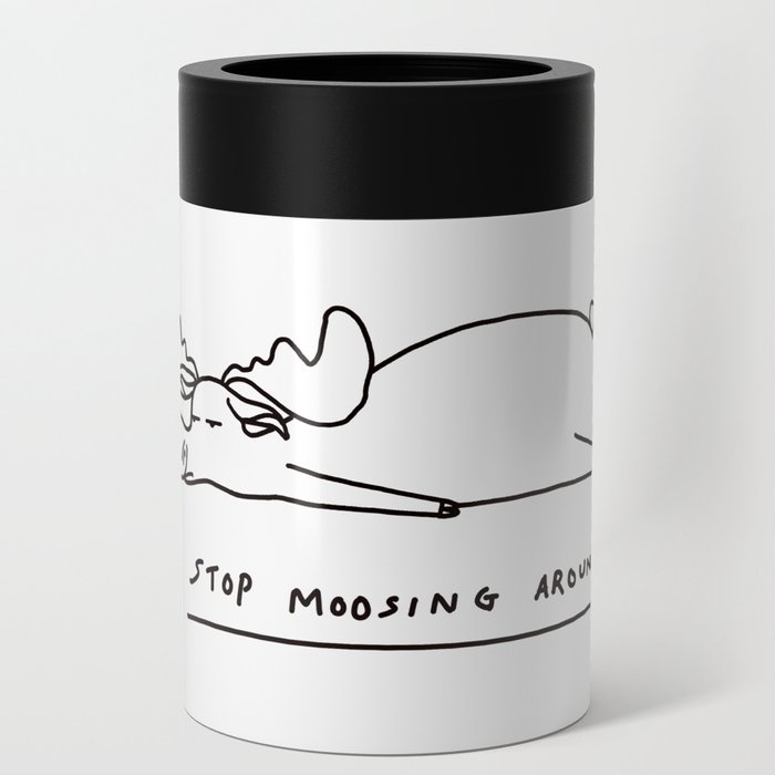 Moose funny design with pun Can Cooler