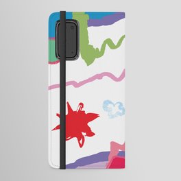 kids abstract art painting drawing illustration  Android Wallet Case