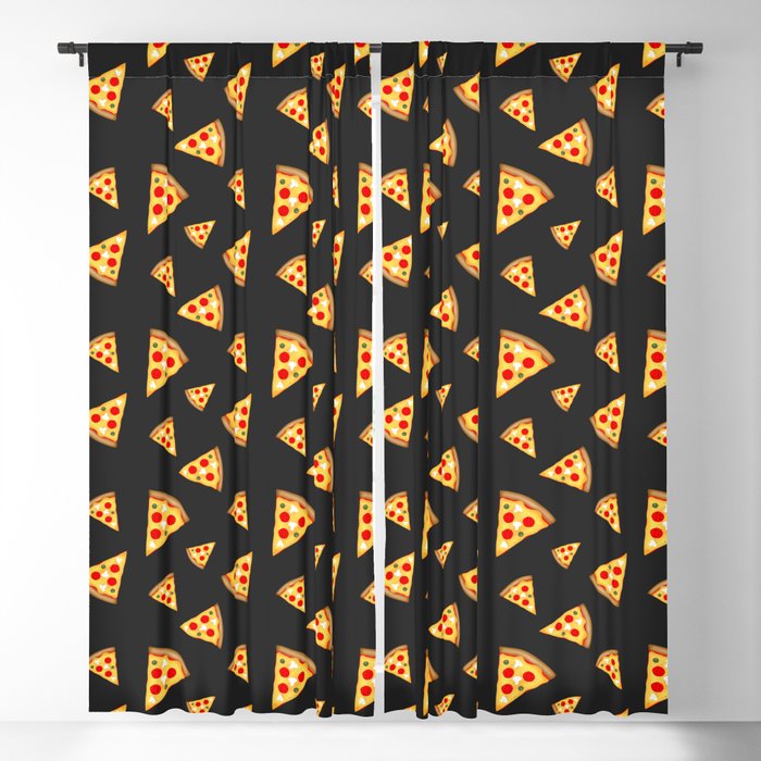 Cool and fun pizza slices pattern Blackout Curtain