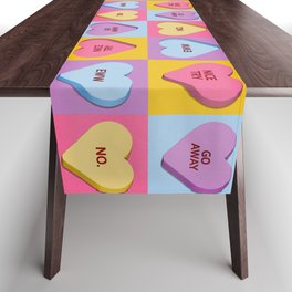 Mean Valentine's Candy Hearts 2 Table Runner