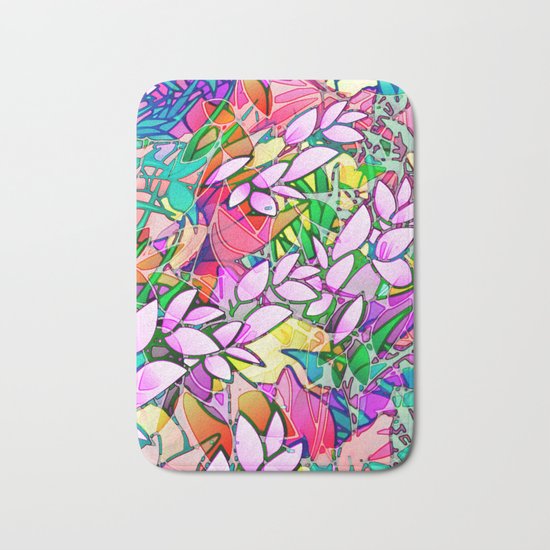 Grunge Art Floral Abstract G130 Bath Mat