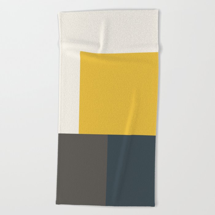 Modern Vintage Minimal Inspired Geometric Colorfield Art Print Beach Towel
