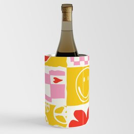 Happy Colorful Pattern Block  Wine Chiller
