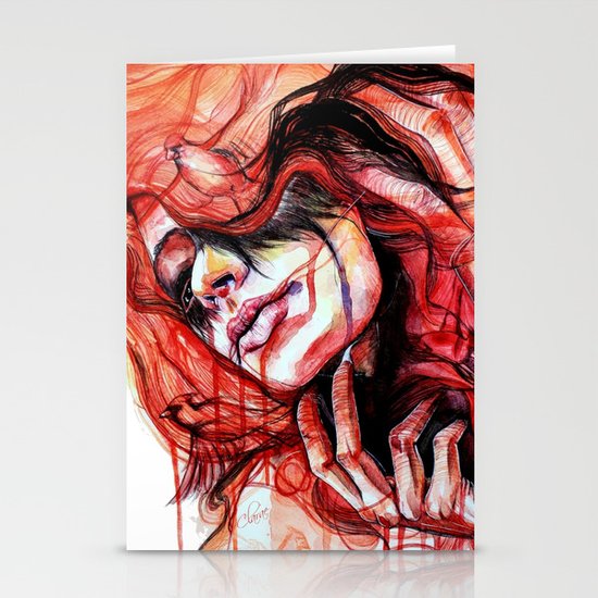 Metamorphosis-cardinal bird Stationery Cards