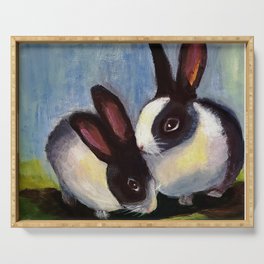 Sweet Baby Bunnies in Acrylic Serving Tray