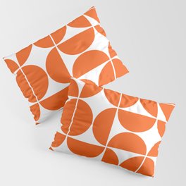 Mid Century Modern Geometric 04 Orange Pillow Sham | Fall, Summer, Midcenturymodern, Curated, Orange, Abstract, Midcenturygeometric, Scandinavian, Digital, Pattern 