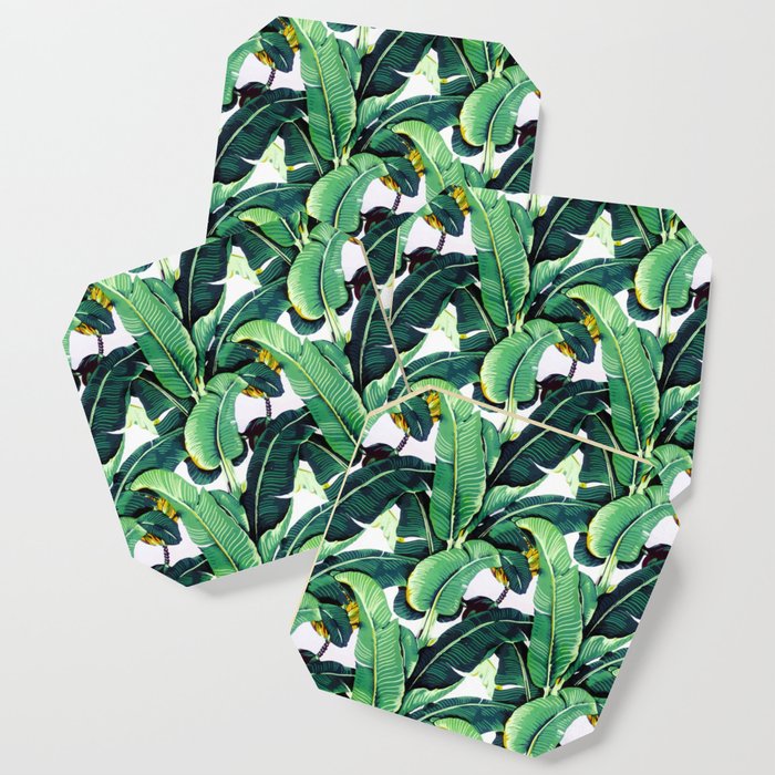 Tropical Banana leaves pattern Coaster