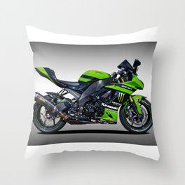 Kawasaki Motorbike Throw Pillow