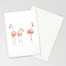 3 Flamingos Stationery Card