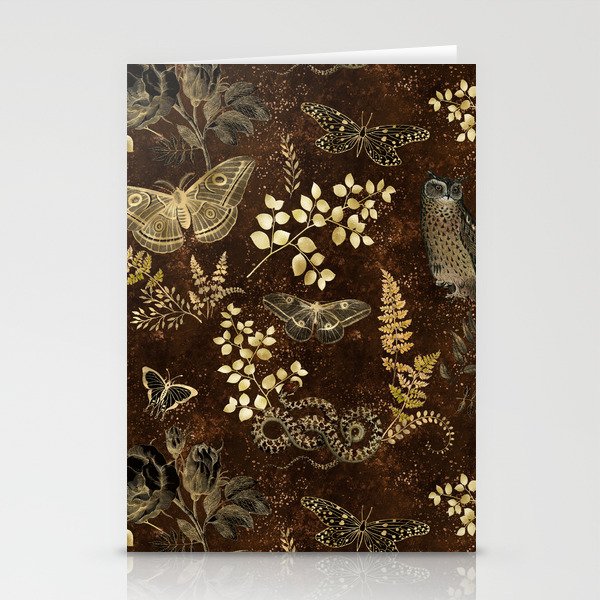 Night in The Wood,  Goblincore pattern  Stationery Cards