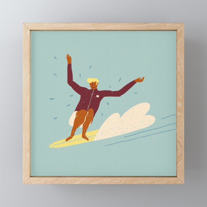 Surf buddy Framed Mini Art Print