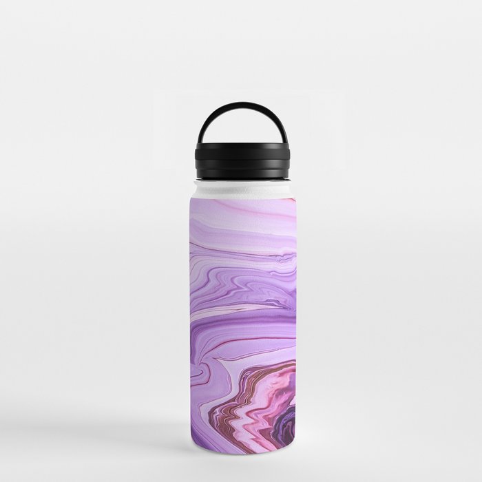 Violet Purple Liquid Marble Crystal  Water Bottle