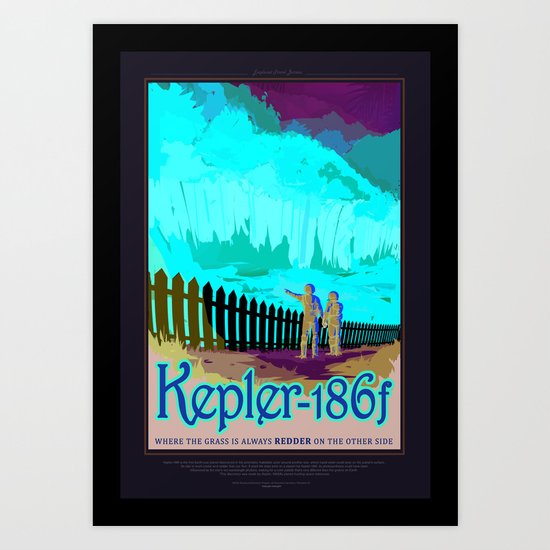 Space Poster Wall Decor Space Travel Poster Geek Astronomy Poster Kepler 186b Nerd Nasa PRINT NASA POSTER Prints Vintage Poster