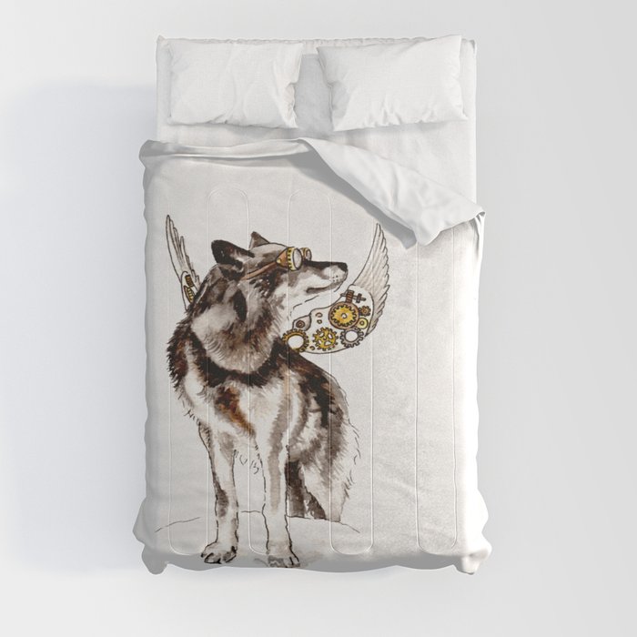 Steampunk wolf Comforter