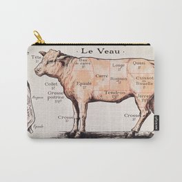 French School,Veal   Diagram depicting the different cuts of meat   Carry-All Pouch | Of, Drawing, Meat, Different, Diagram, Cuts, The, French, School, Depicting 