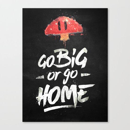Go Big or Go Home Mario Inspired Smash Art Canvas Print