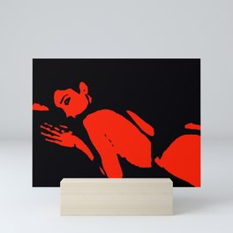 Seductive Look Red & Black Mini Art Print