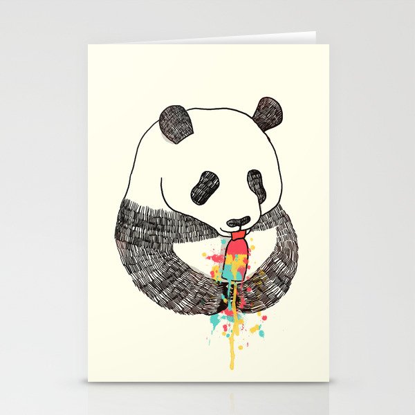 Panda Loves Ice Cream Stationery Cards