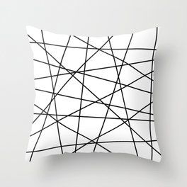 Geometric Lines (black/white) Throw Pillow