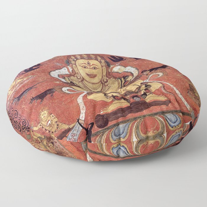 Buddhist Protector Deity Mahakala Panjarnata 1400 Floor Pillow