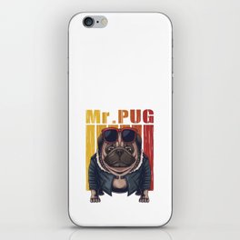 Funny Mr. Pug Dog iPhone Skin