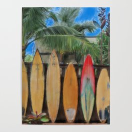 Polynesian Surfboards Poster