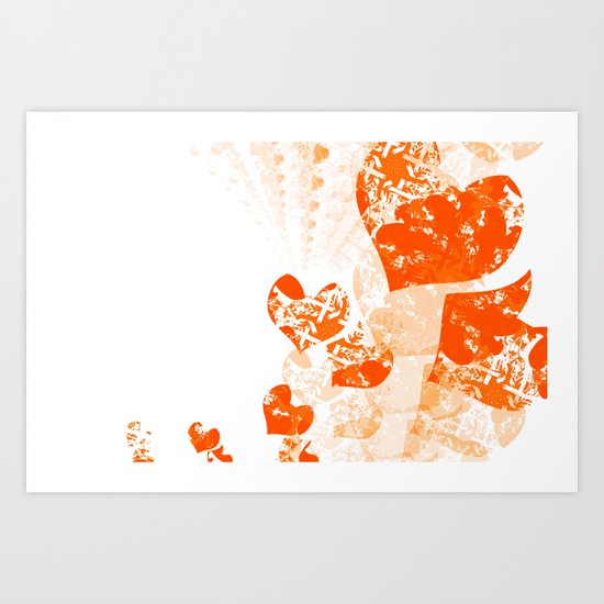 Heart - Orange Art Print