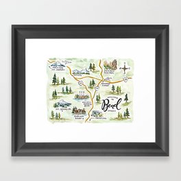 Bend, Oregon Map Framed Art Print