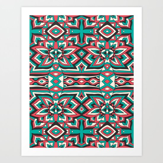 Ethnic Floral Mosaic Art Print
