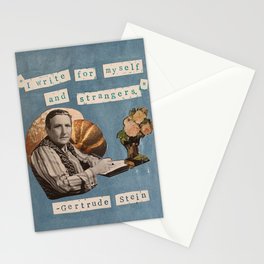 "I write for myself and strangers" Collage Stationery Card