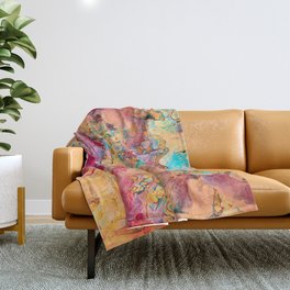 Colorful Palette Knife Abstract With Oil Paint Throw Blanket