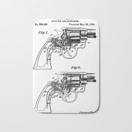 Smith And Wesson Revolver Patent 1894 Bath Mat