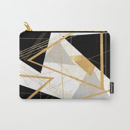 Black and Gold Geometric Carry-All Pouch