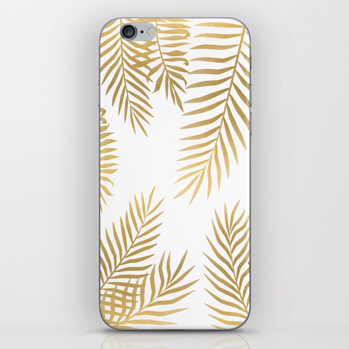 Gold palm leaves iPhone Skin