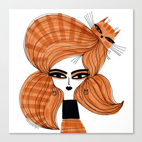 ORANGE TABBY HAIR Canvas Print