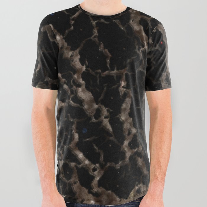 Cracked Space Lava - Glitter Brown All Over Graphic Tee