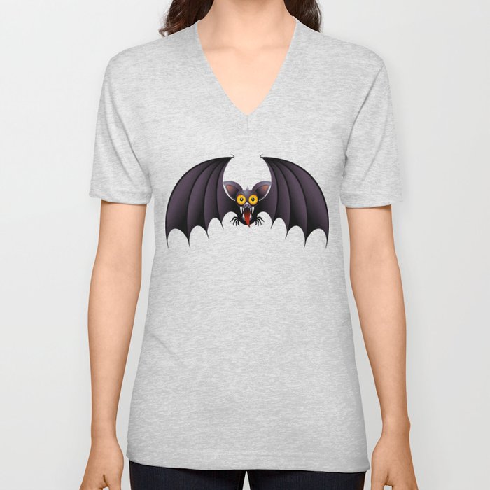 Bat Cartoon V Neck T Shirt