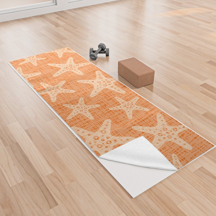 Starfish Pattern 247 Orange Yoga Towel