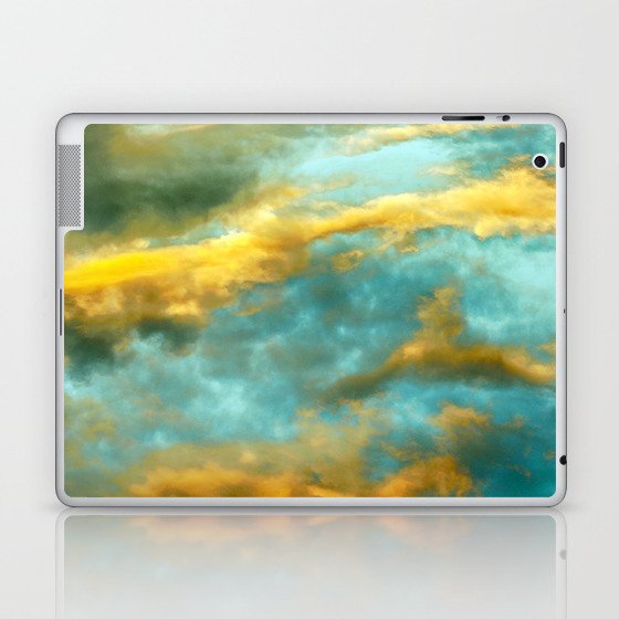 Blue Yellow Gold Sunset Sky Laptop & iPad Skin
