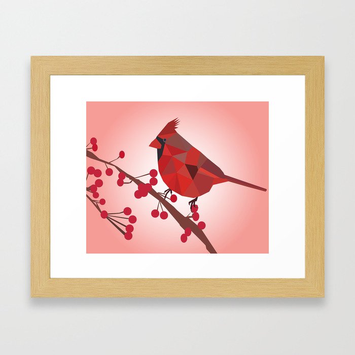 North Cardinal Bird Framed Art Print