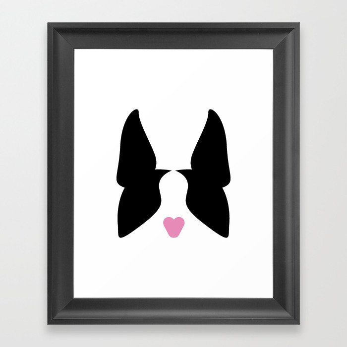 Boston Terrier Heart Framed Art Print