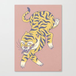 Asian tiger in pink background Canvas Print